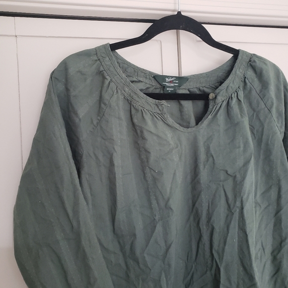 Woolrich Womens XL‎ Olive Green Long Sleeve Buttoned V Neck Blouse XL - Picture 5 of 11
